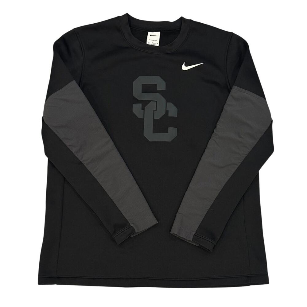 Nike USC Trojans Therma-FIT Black Gray Crewneck Women's M